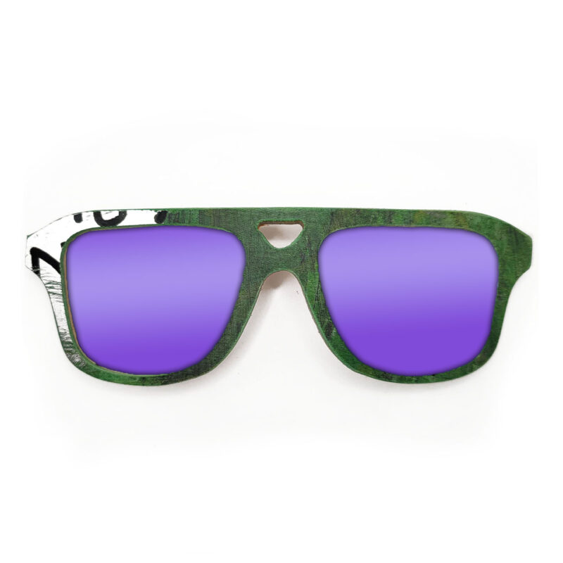 Aviator Style Recycled Wooden Skateboard Glasses