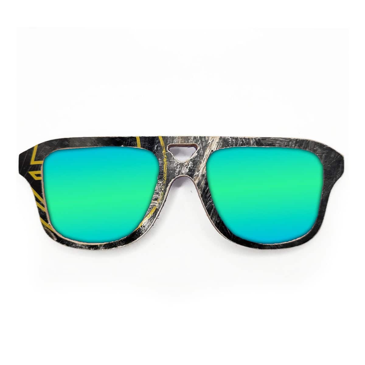 Aviator Style Recycled Wooden Skateboard Glasses - Image 2