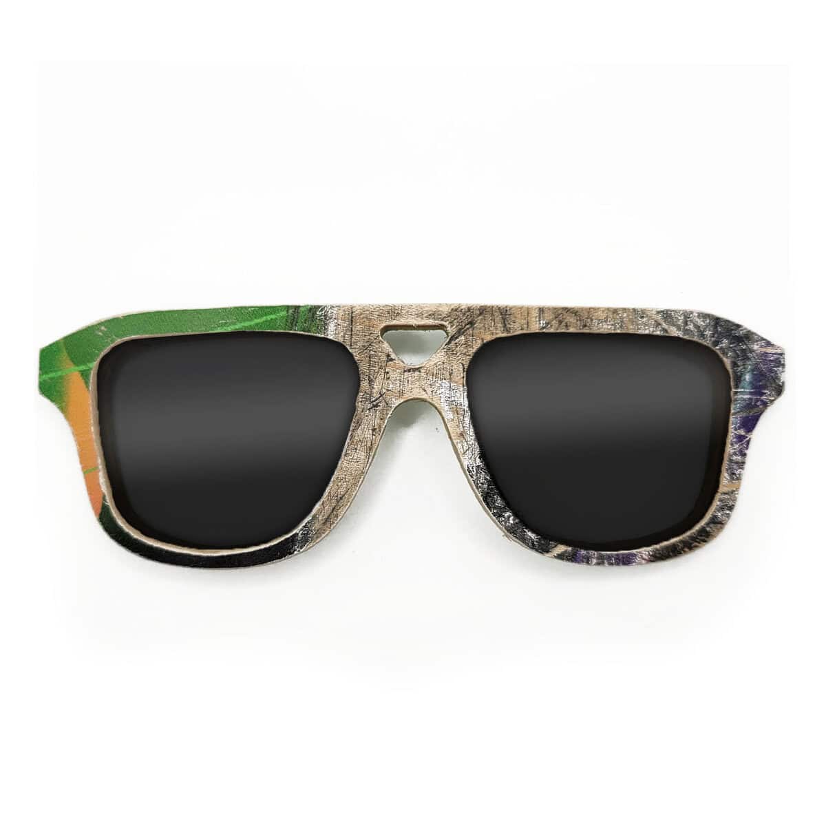 Aviator Style Recycled Wooden Skateboard Glasses - Image 1