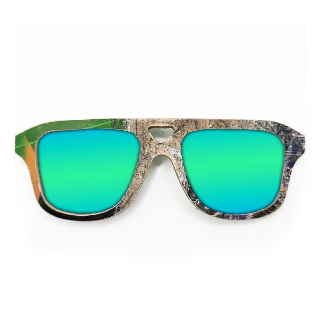 Aviator Style Recycled Wooden Skateboard Glasses