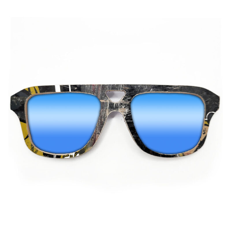 Aviator Style Recycled Wooden Skateboard Glasses