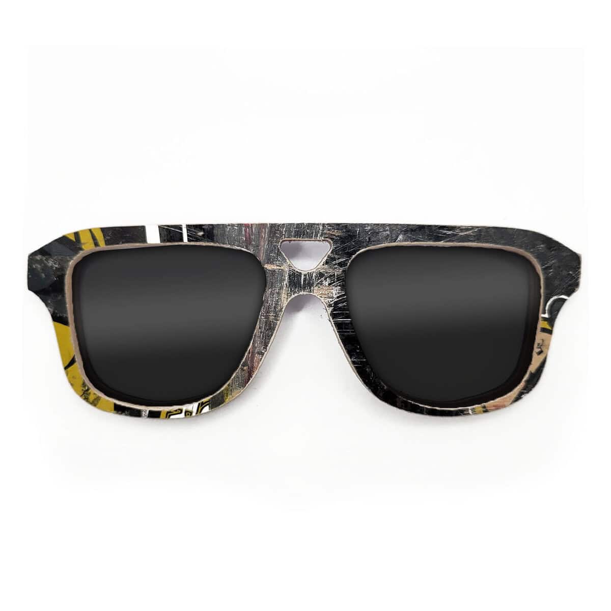Aviator Style Recycled Wooden Skateboard Glasses - Image 1