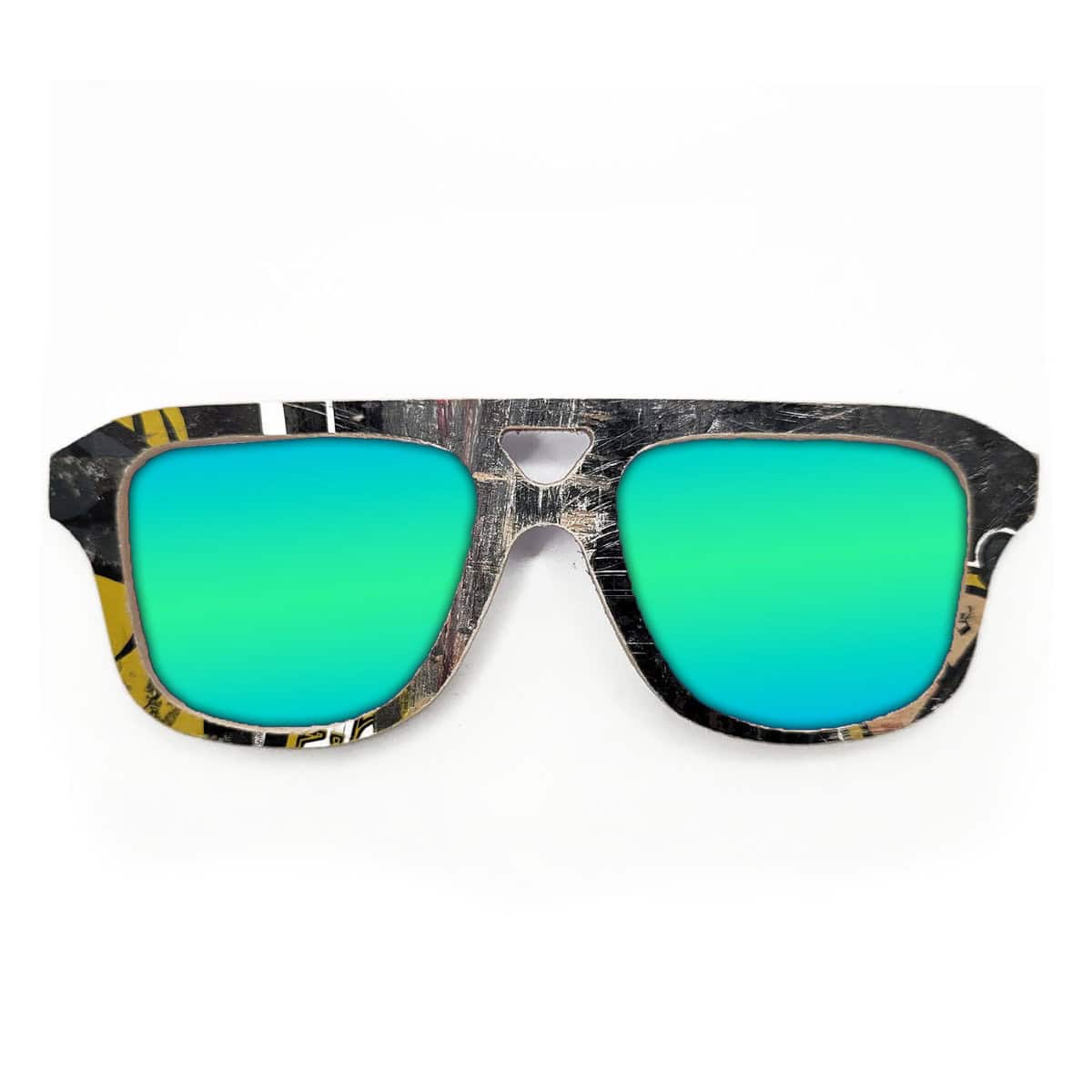 Aviator Style Recycled Wooden Skateboard Glasses - Image 2
