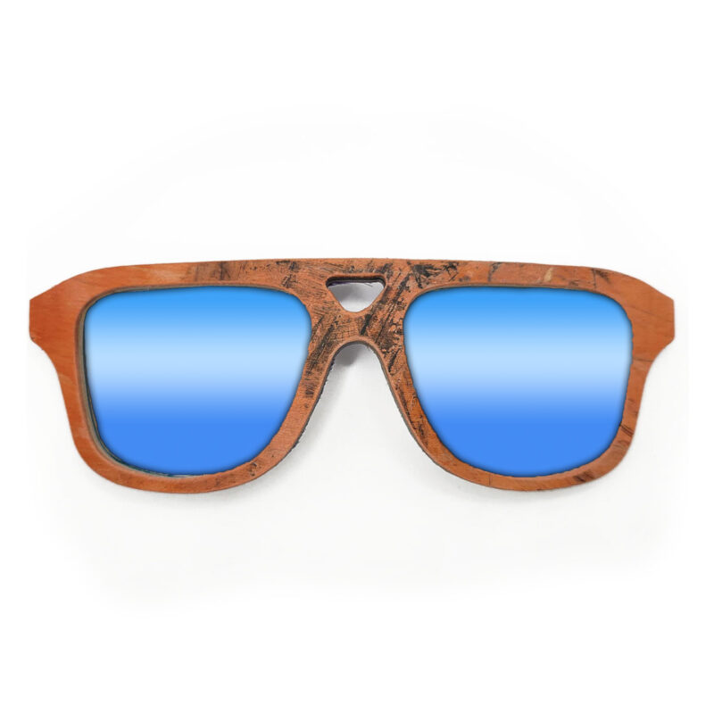 Aviator Style Recycled Wooden Skateboard Glasses