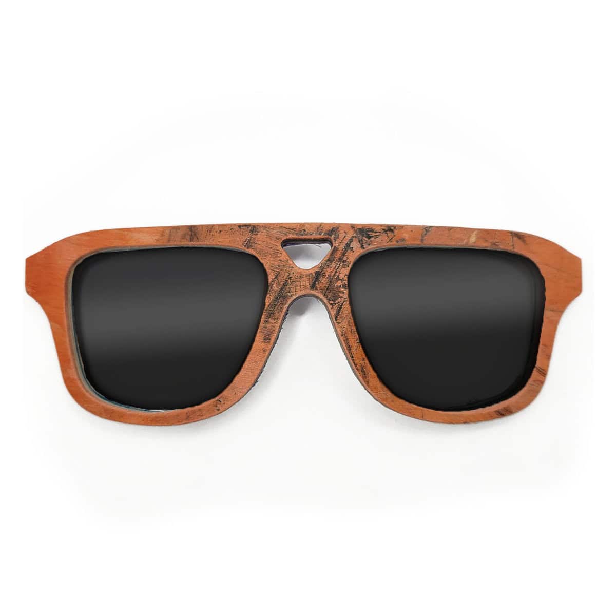 Aviator Style Recycled Wooden Skateboard Glasses - Image 1