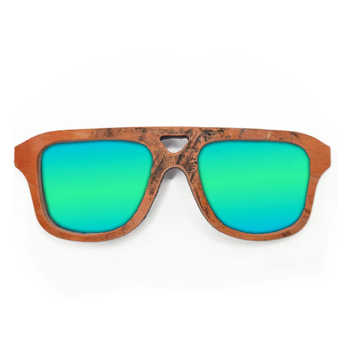 Aviator Style Recycled Wooden Skateboard Glasses - Image 2