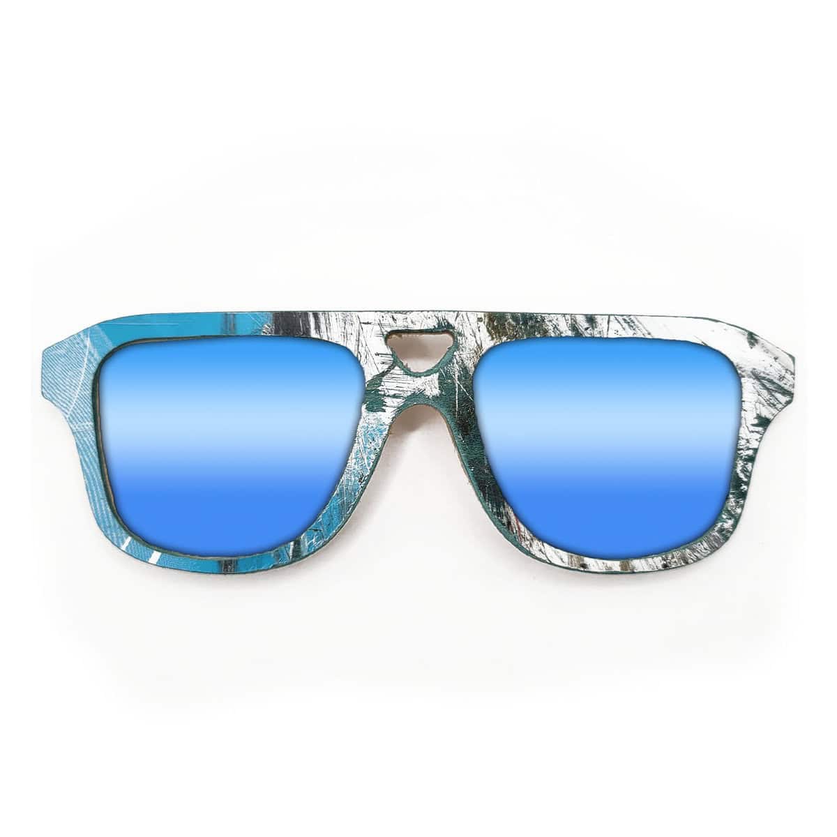 Aviator Style Recycled Wooden Skateboard Glasses - Image 3