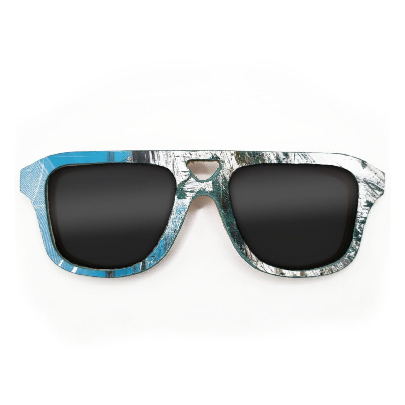 Aviator Style Recycled Wooden Skateboard Glasses