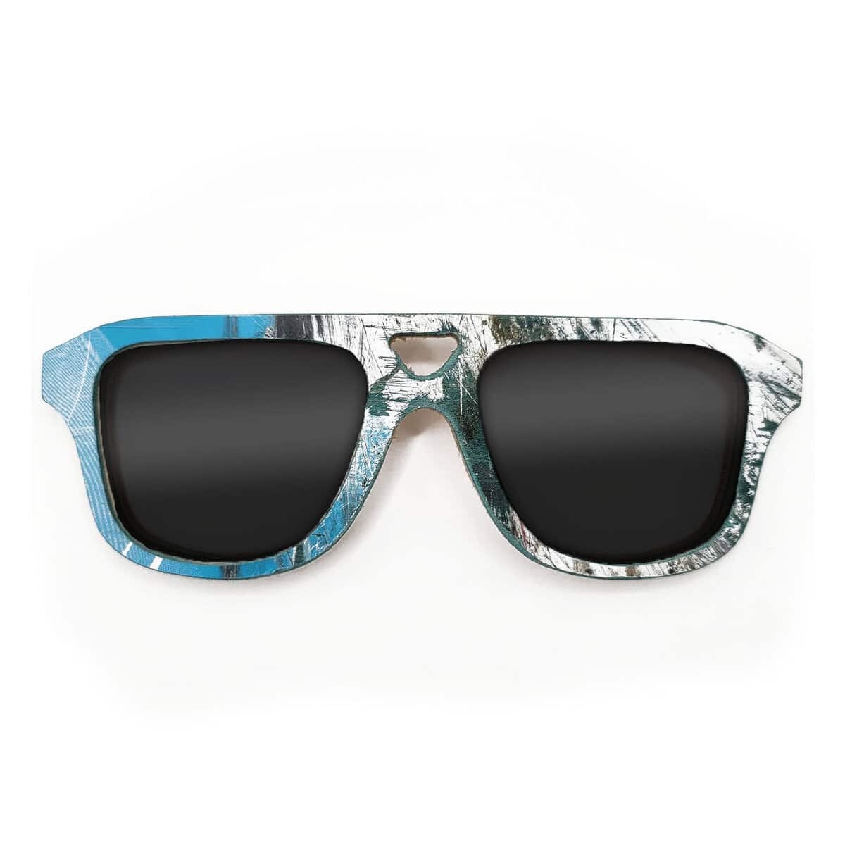 Aviator Style Recycled Wooden Skateboard Glasses - Image 1