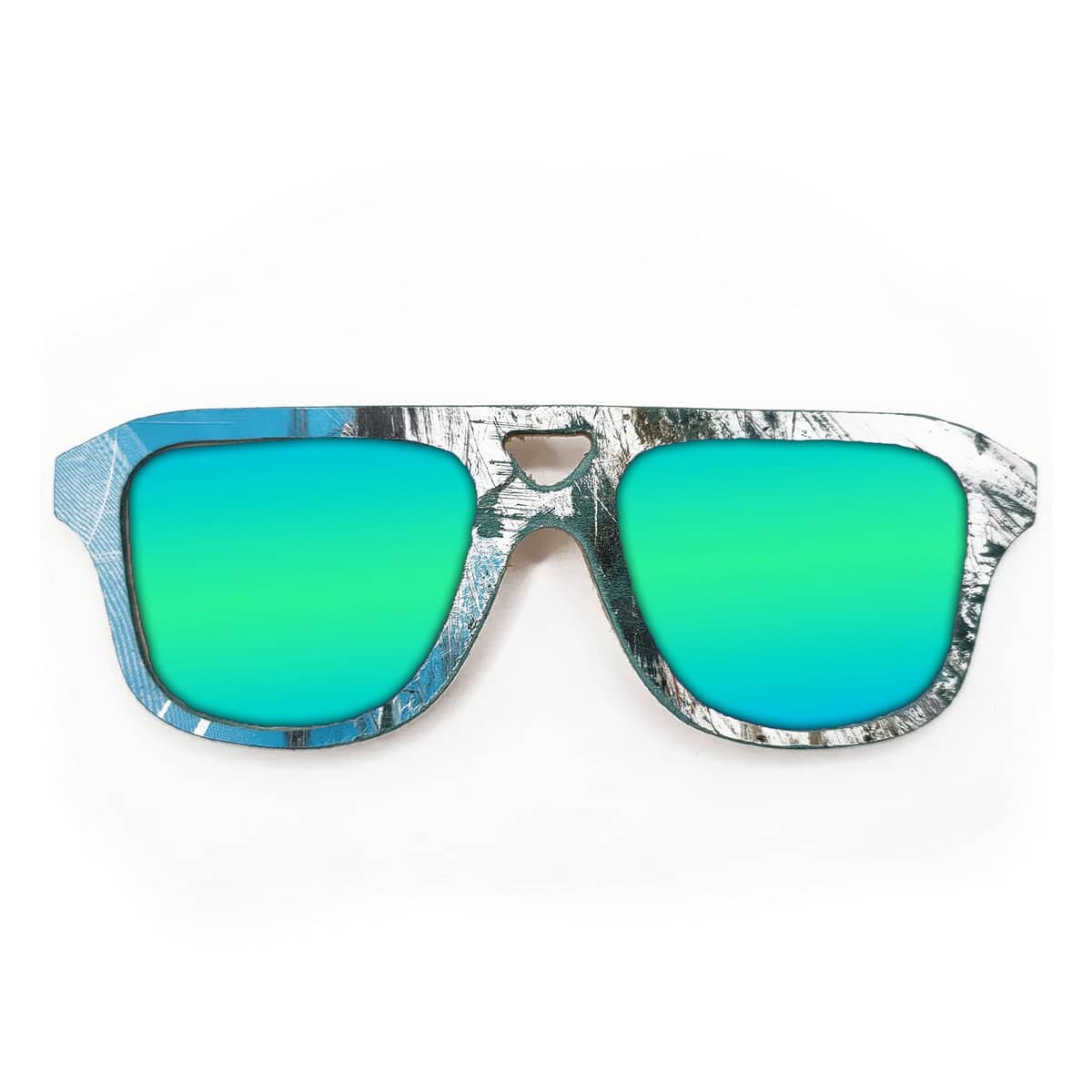 Aviator Style Recycled Wooden Skateboard Glasses - Image 2