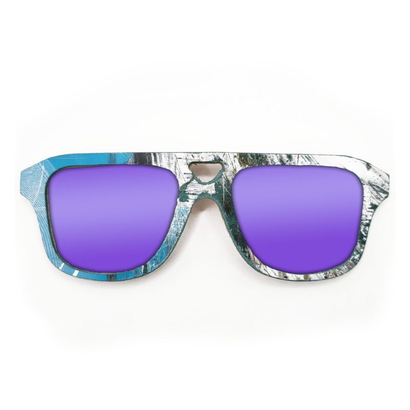 Aviator Style Recycled Wooden Skateboard Glasses