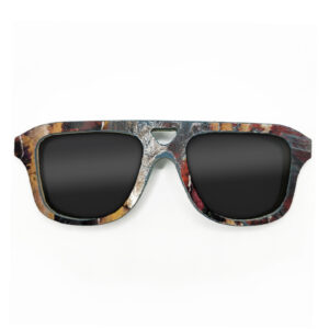 Aviator Style Recycled Wooden Skateboard Glasses