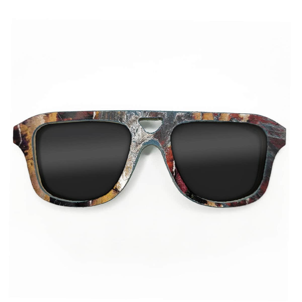 Aviator Style Recycled Wooden Skateboard Glasses - Image 1