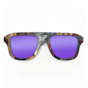 Aviator Style Recycled Wooden Skateboard Glasses