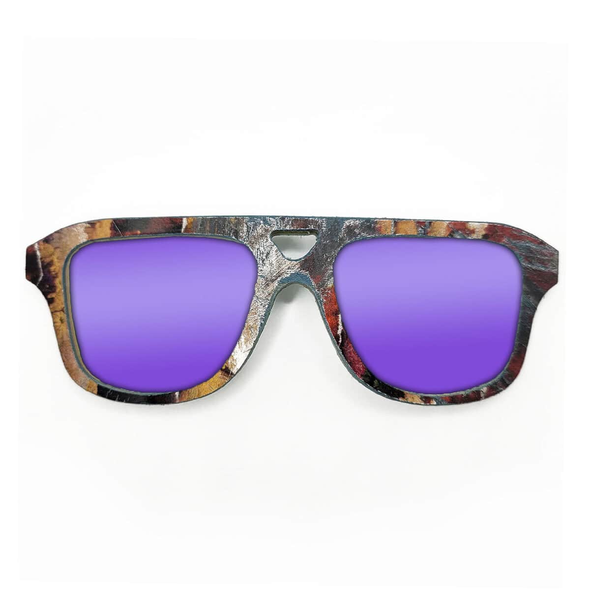 Aviator Style Recycled Wooden Skateboard Glasses - Image 2