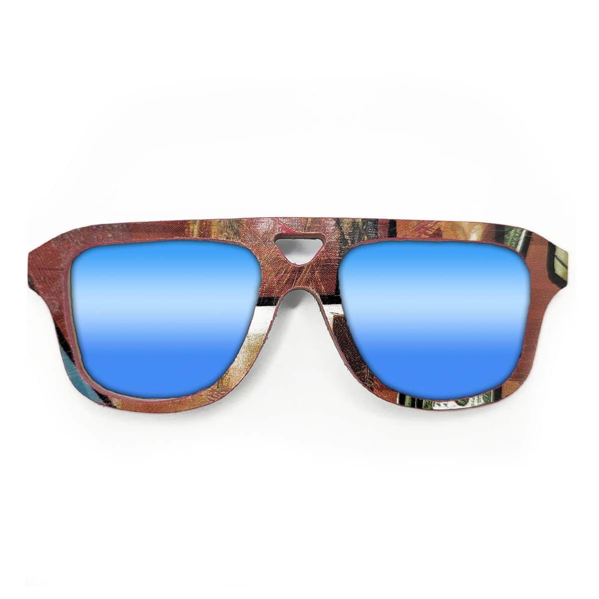 Aviator Style Recycled Wooden Skateboard Glasses - Image 3