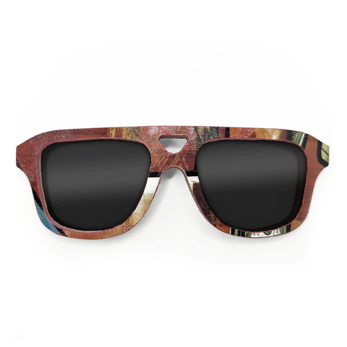 Aviator Style Recycled Wooden Skateboard Glasses - Image 1