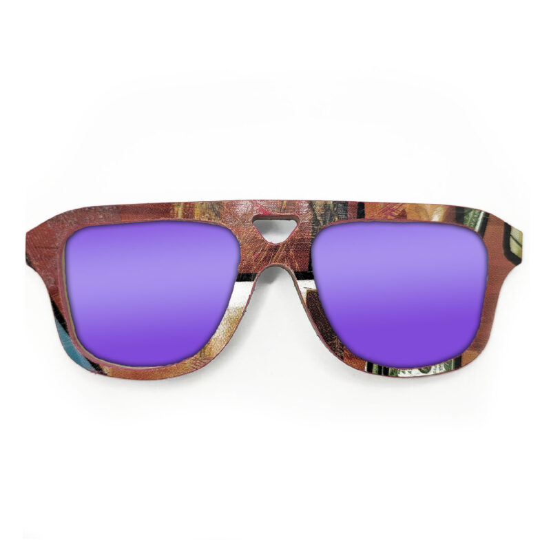 Aviator Style Recycled Wooden Skateboard Glasses