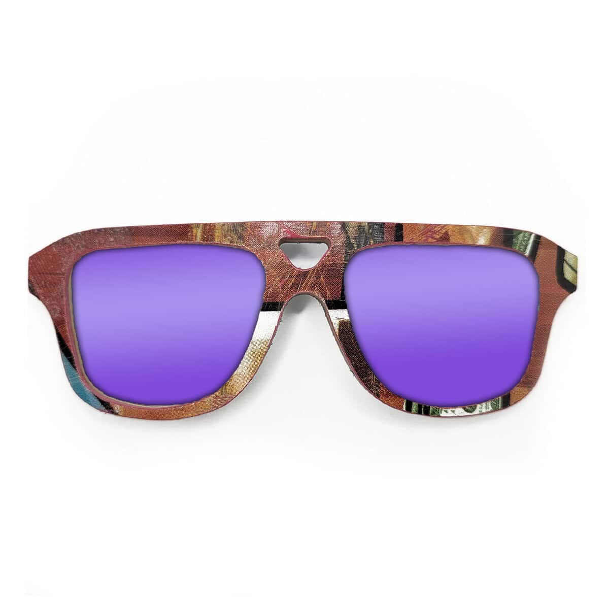 Aviator Style Recycled Wooden Skateboard Glasses - Image 4