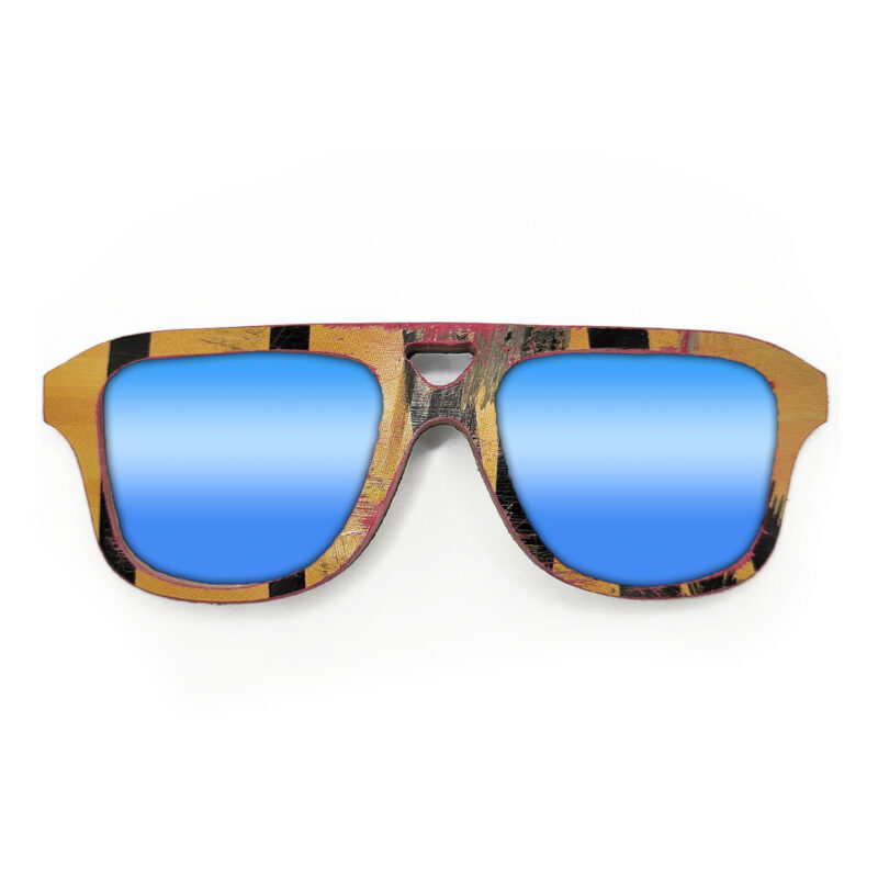 Aviator Style Recycled Wooden Skateboard Glasses