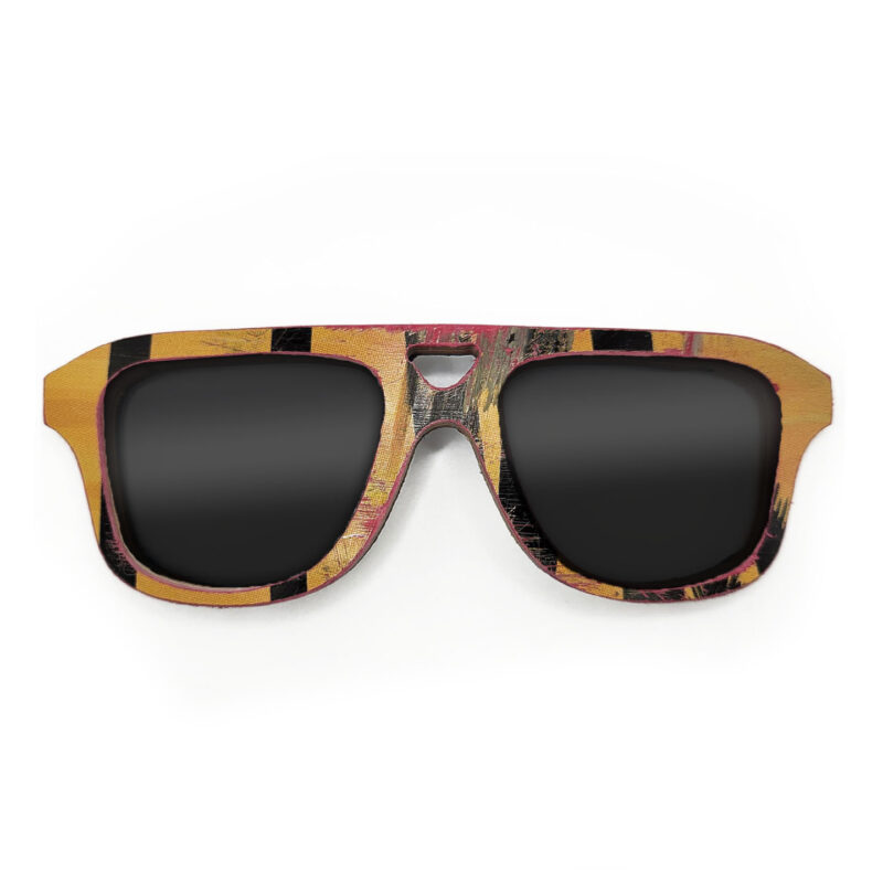 Aviator Style Recycled Wooden Skateboard Glasses