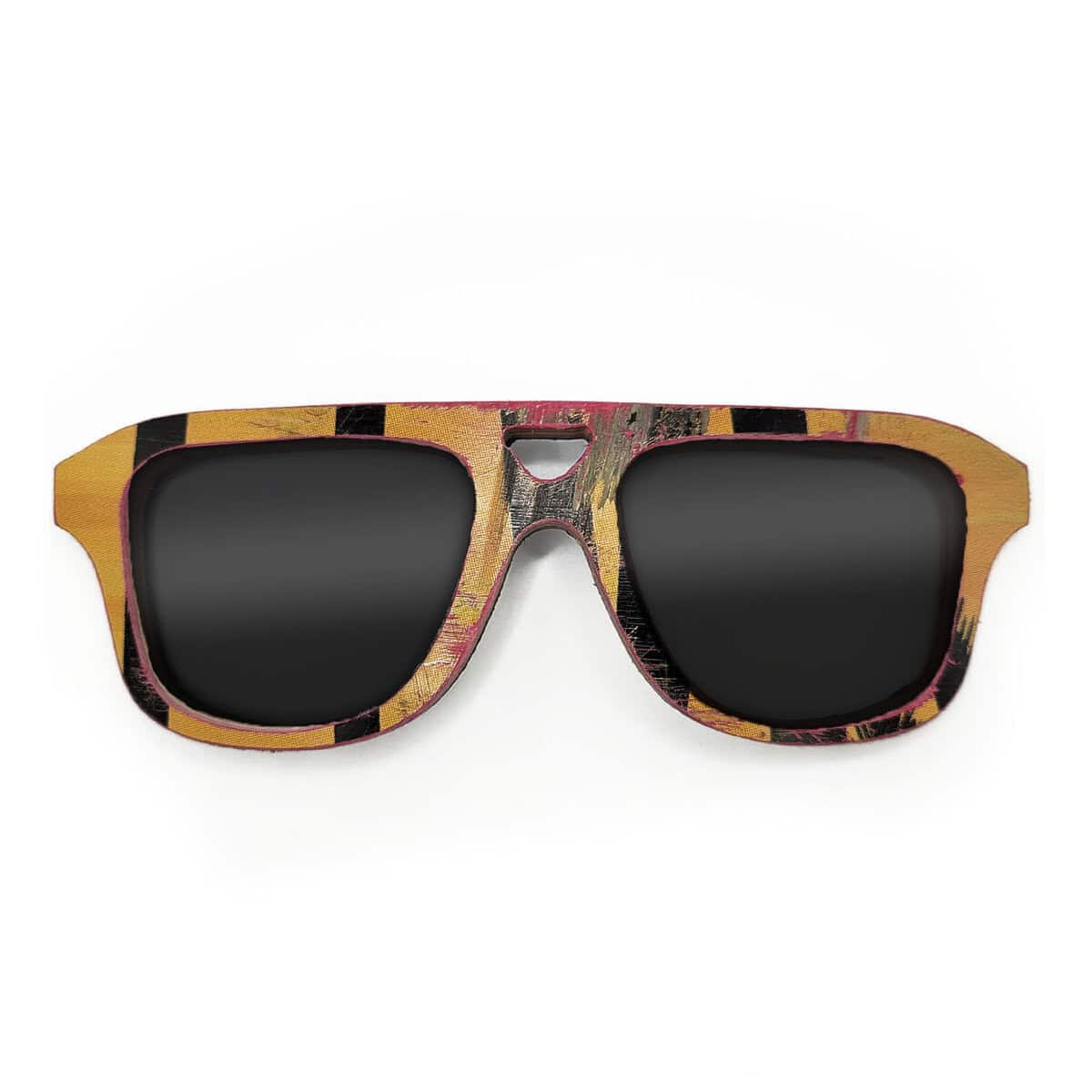 Aviator Style Recycled Wooden Skateboard Glasses - Image 1