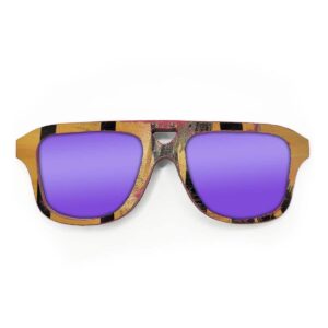 Aviator Style Recycled Wooden Skateboard Glasses - Image 4