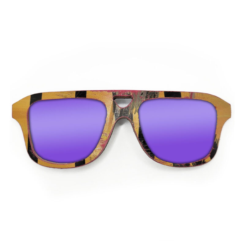 Aviator Style Recycled Wooden Skateboard Glasses