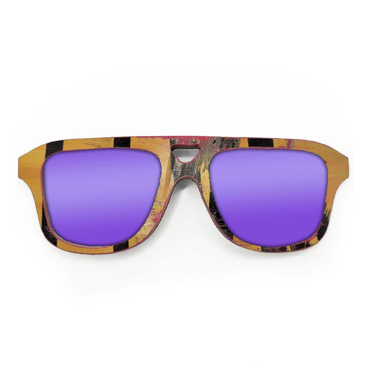 Aviator Style Recycled Wooden Skateboard Glasses - Image 4