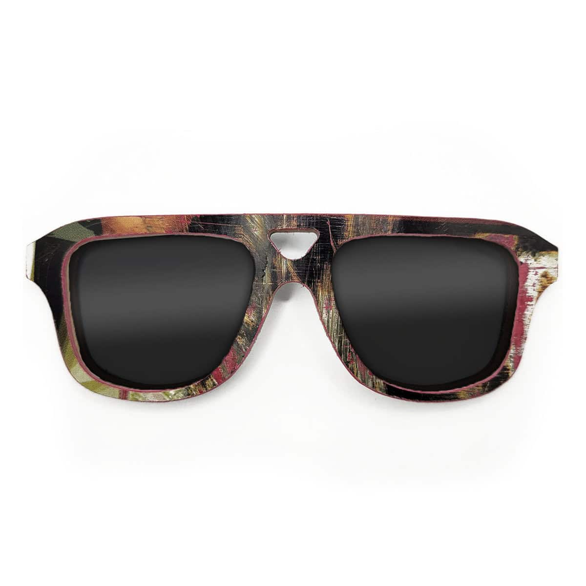 Aviator Style Recycled Wooden Skateboard Glasses - Image 1