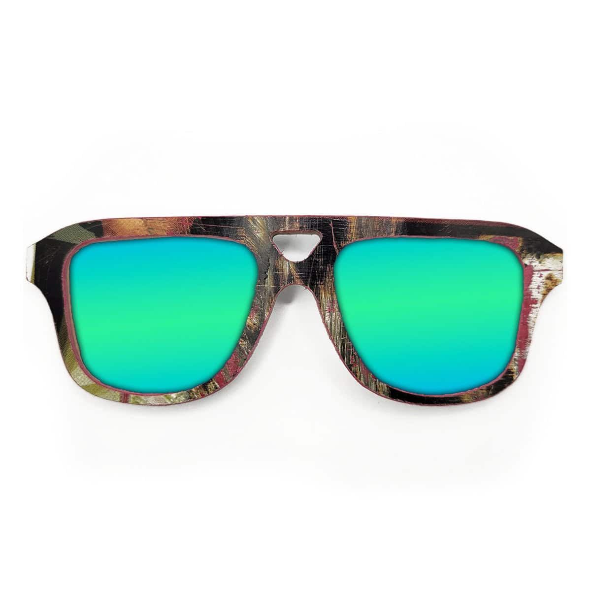 Aviator Style Recycled Wooden Skateboard Glasses - Image 2