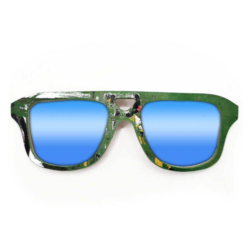 Aviator Style Recycled Wooden Skateboard Glasses