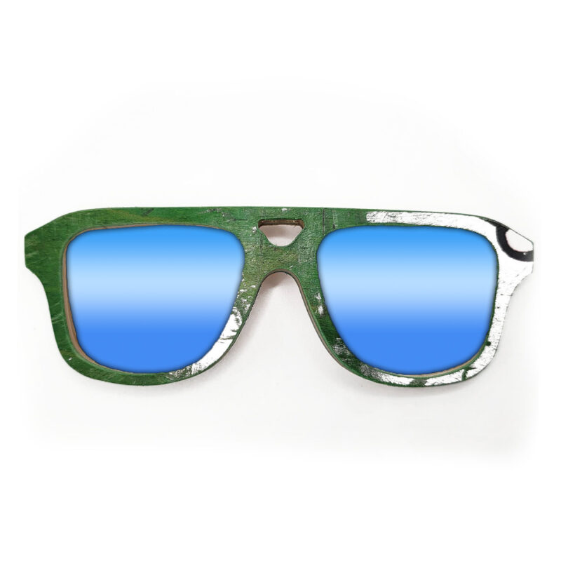 Aviator Style Recycled Wooden Skateboard Glasses