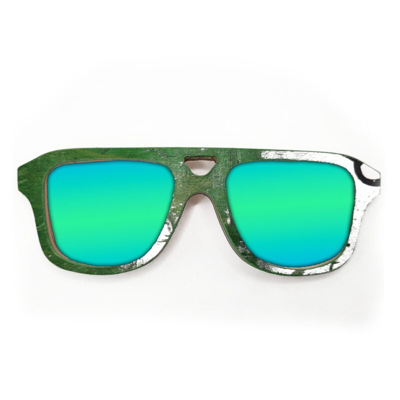 Aviator Style Recycled Wooden Skateboard Glasses