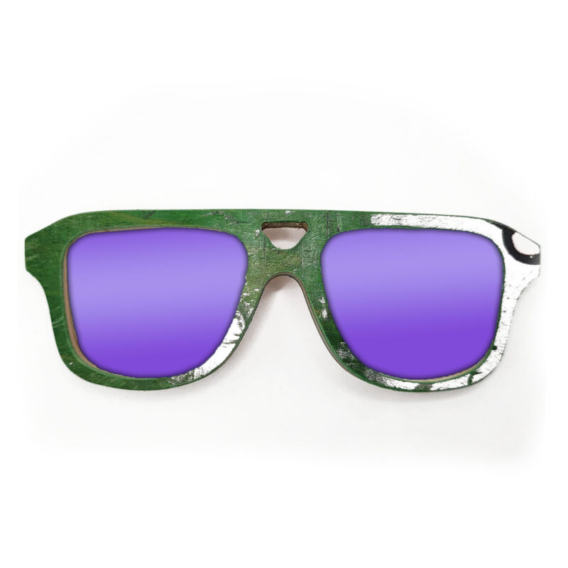 Aviator Style Recycled Wooden Skateboard Glasses