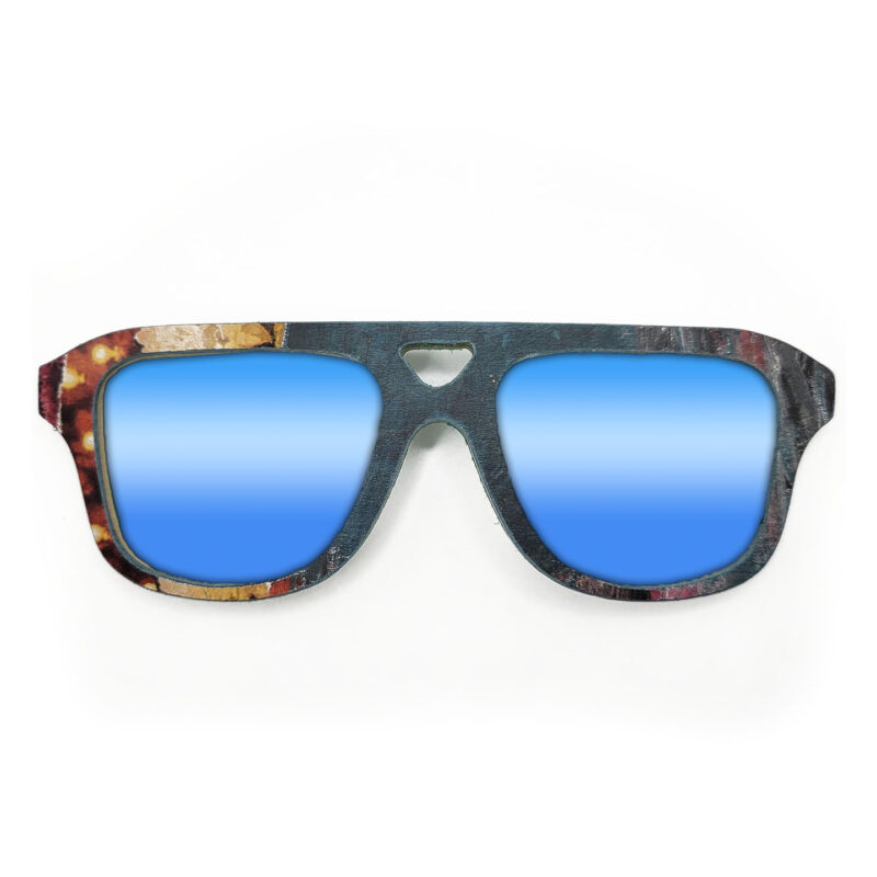 Aviator Style Recycled Wooden Skateboard Glasses