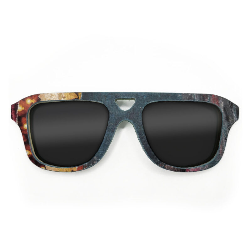 Aviator Style Recycled Wooden Skateboard Glasses