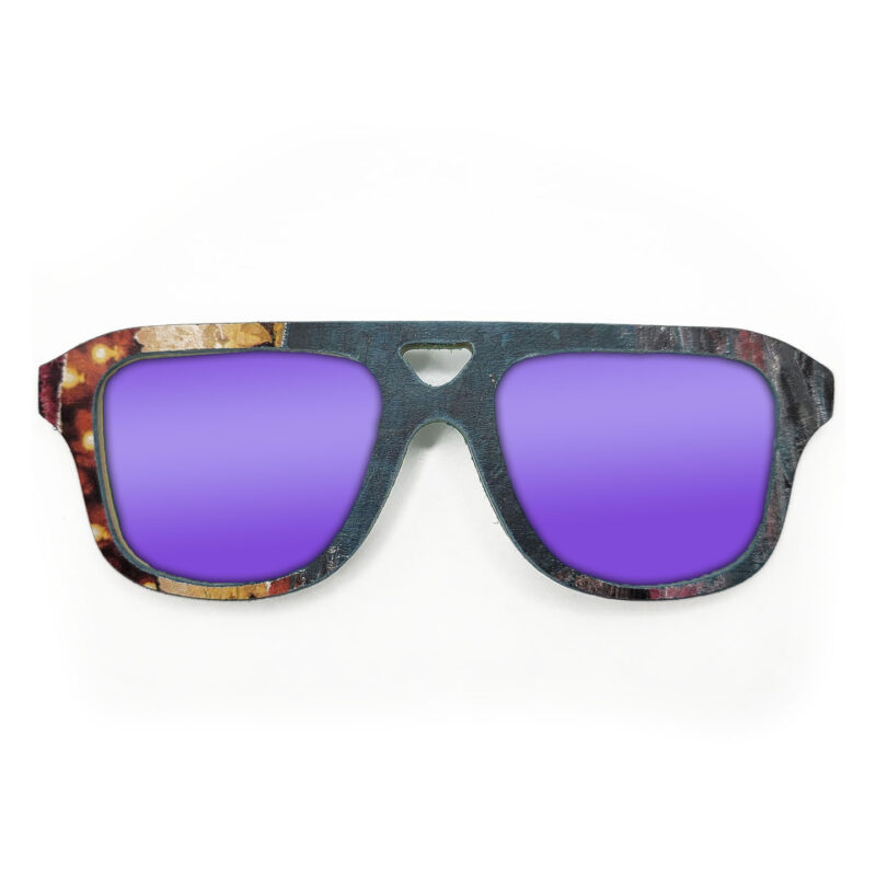 Aviator Style Recycled Wooden Skateboard Glasses