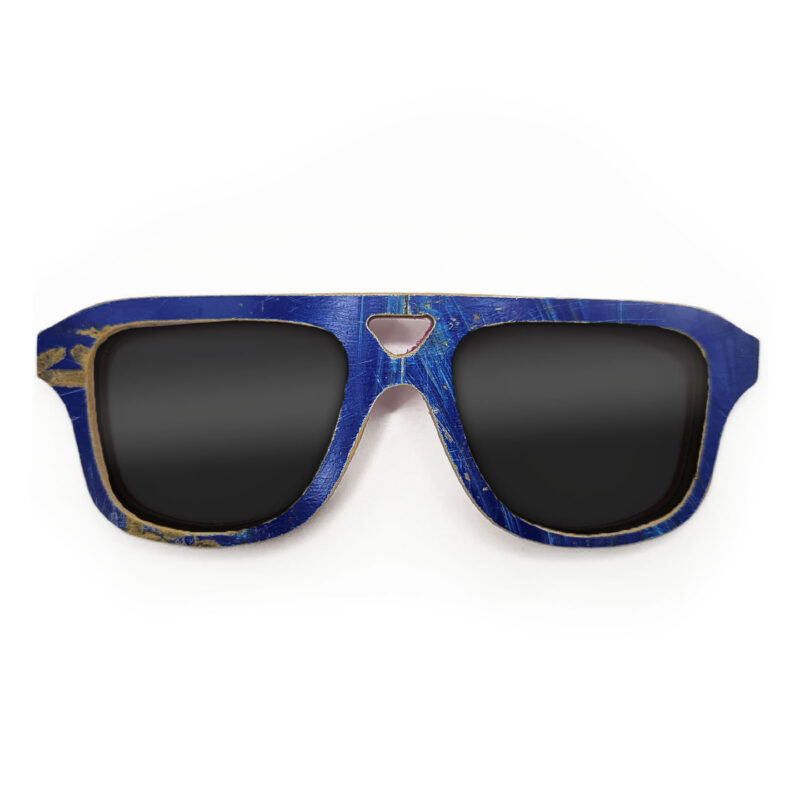 Aviator Style Recycled Wooden Skateboard Glasses