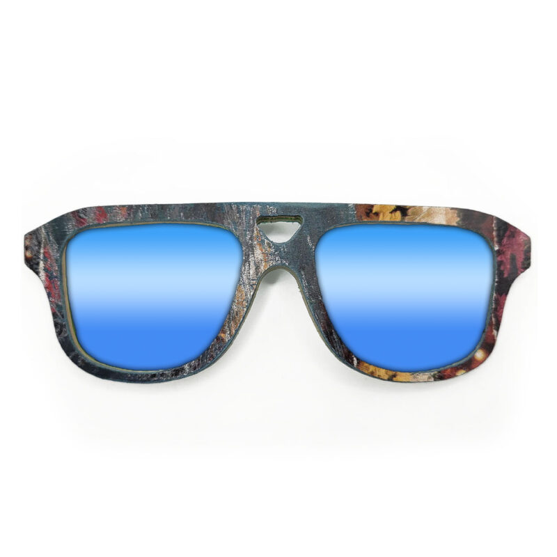 Aviator Style Recycled Wooden Skateboard Glasses