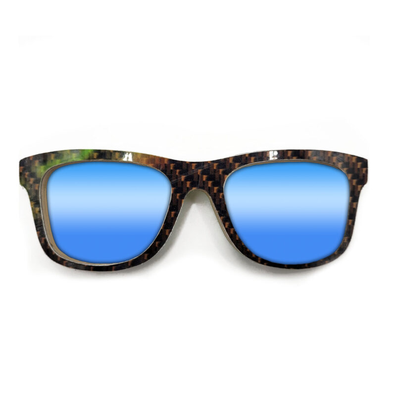 Wayfarer Style Recycled Wooden Snowboard Glasses (Large)