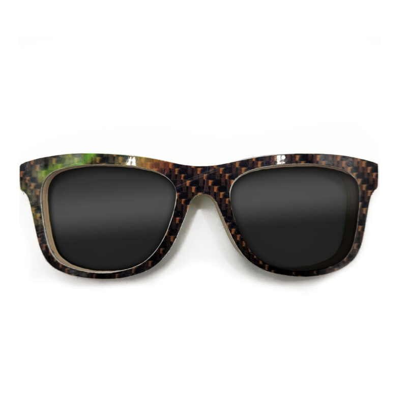 Wayfarer Style Recycled Wooden Snowboard Glasses (Large)