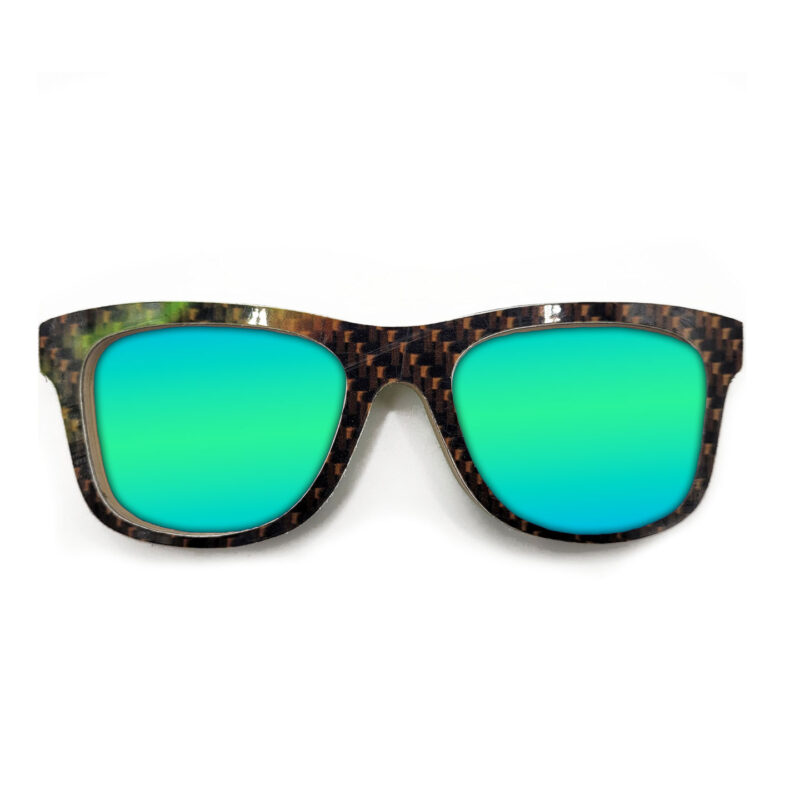 Wayfarer Style Recycled Wooden Snowboard Glasses (Large)