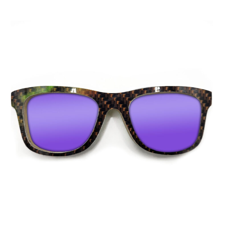 Wayfarer Style Recycled Wooden Snowboard Glasses (Large)