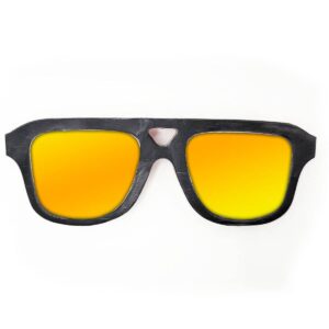 Aviator Style Recycled Wooden Snowboard Glasses - Image 3