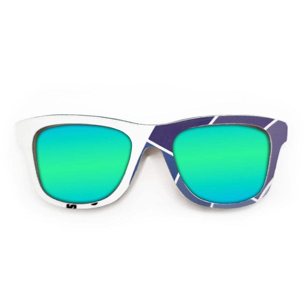 Wayfarer Style Recycled Wooden Snowboard Glasses (Large)