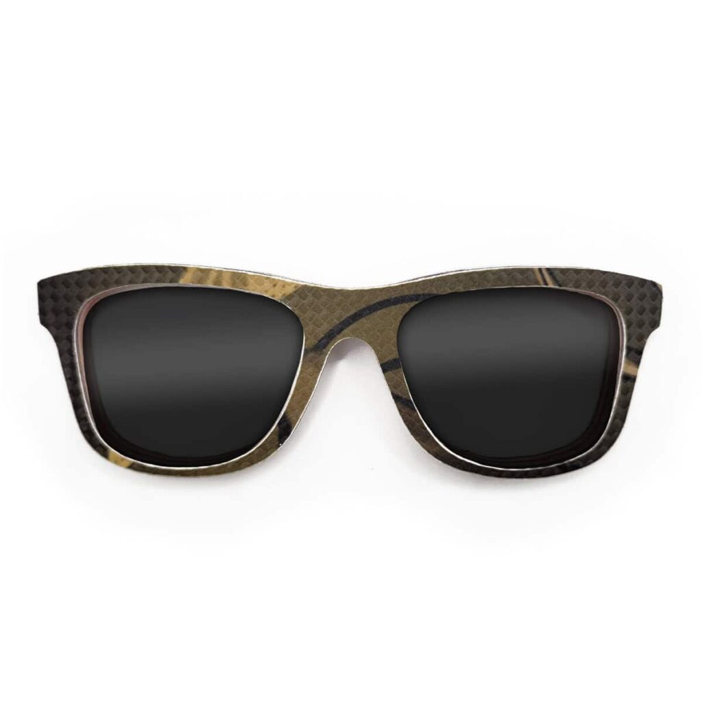 Wayfarer Style Recycled Wooden Snowboard Glasses (Large)