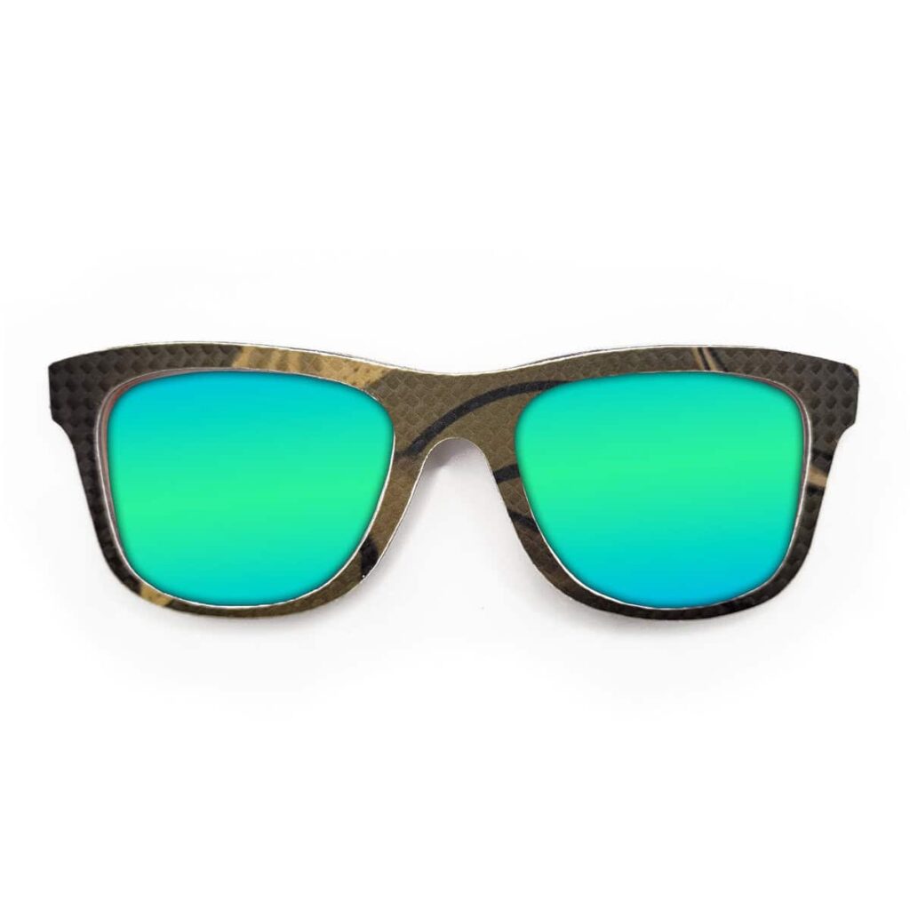 Wayfarer Style Recycled Wooden Snowboard Glasses (Large)