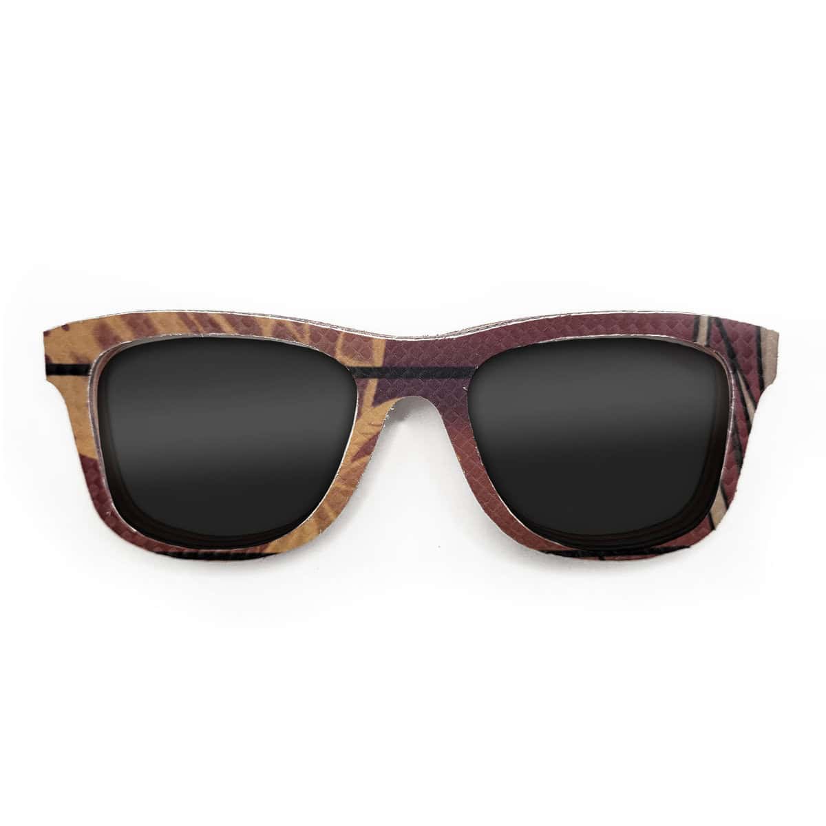 Wayfarer Style Recycled Wooden Snowboard Glasses (Large) - Image 1