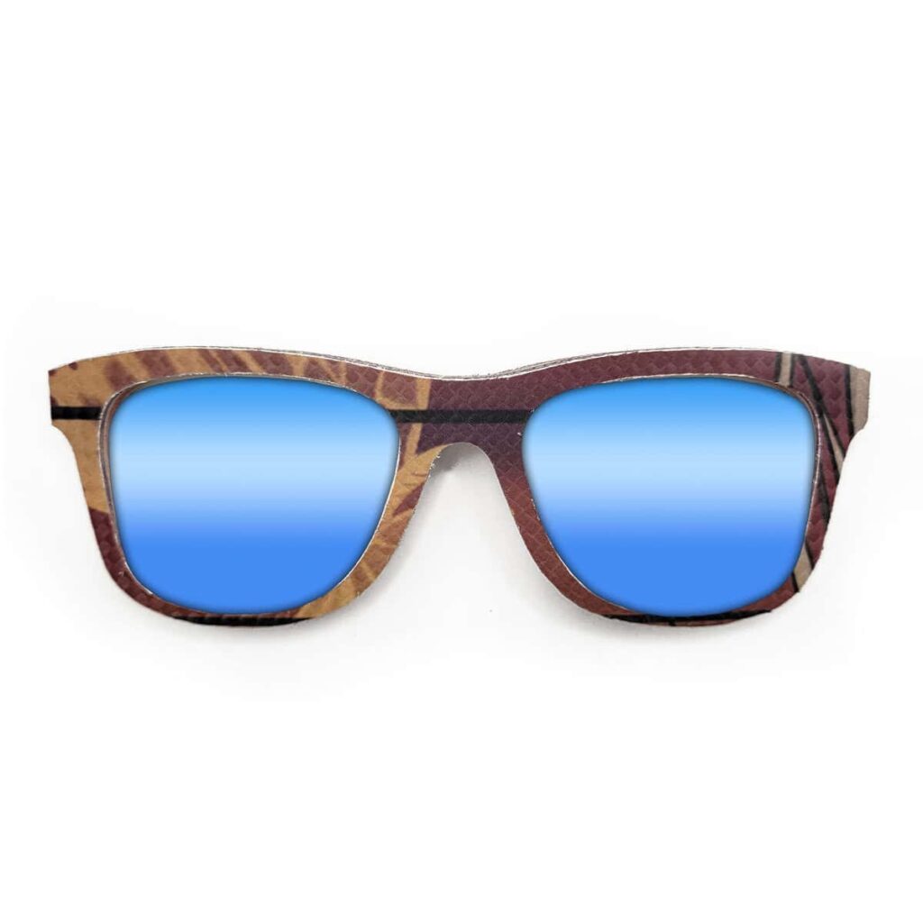 Wayfarer Style Recycled Wooden Snowboard Glasses (Large)